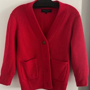 Rag & Bone red cashmere cardigan